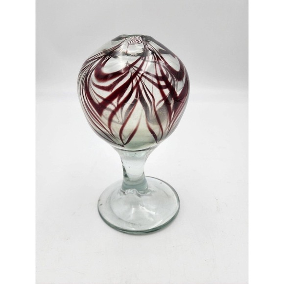Brian Maytum Oil Lamp Signed Swirl Handmade Glass Ball Design - Picture 4 of 11